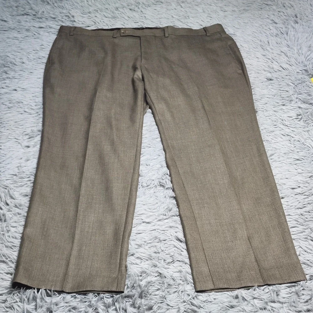 Lauren Ralph Lauren Dress Pants Mens 42x30 Brown Polyester Rayon 42W x 30L